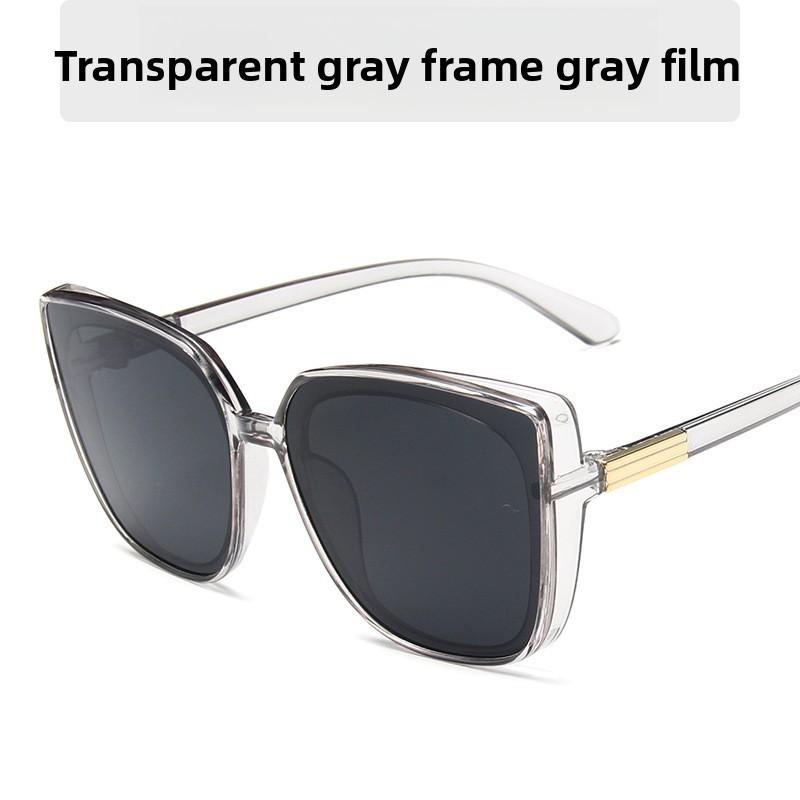 European Style Large Square Sunglasses With Uv Protection For Summer Outings And Street Fashion