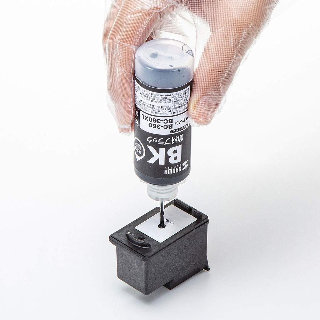 SANWA SUPPLY Canon Refill Pigment with 60ml BC-360/BC-360XL Ink, Black, Tools, INK-C360B60S,