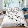 Set Biancheria da Letto con Note Musicali per Bambini Adulti Copripiumino King Queen Size Set Letto Stampato Tessili per la Casa Biancheria da Letto Set Copripiumino 2/3 Pezzi