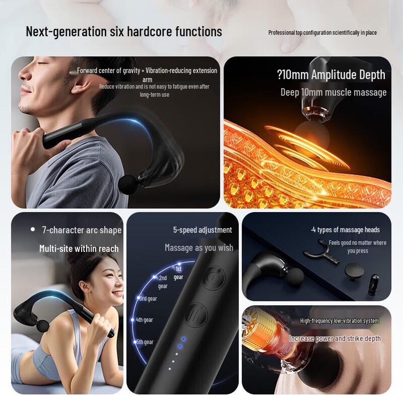 AUX Arc-shaped Back & Neck Massager CN plug (adapter included)