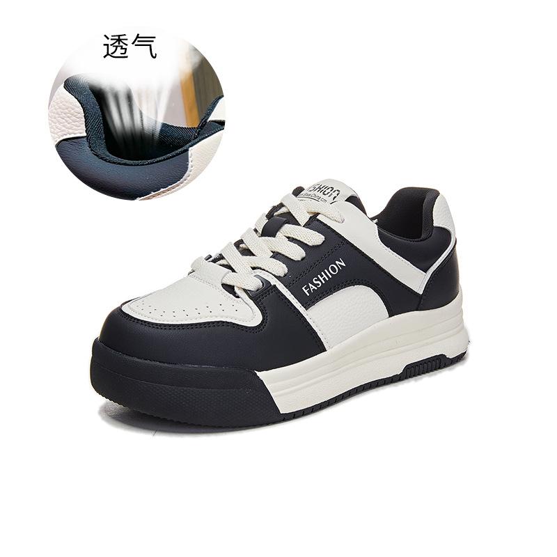 

Leather little white shoes women s 2025 spring new platform sports shoes low-top casual women s shoes round head Guochao board shoes women 35