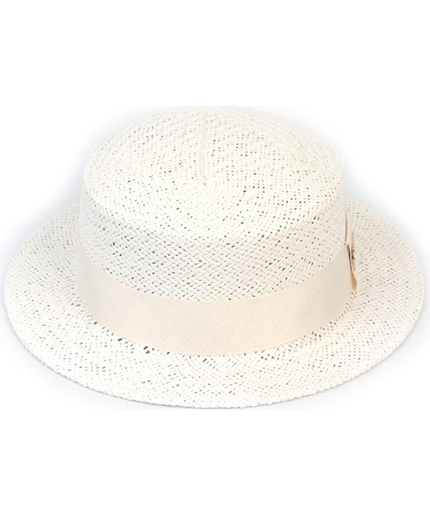 Ivory Line White Short Panama Hat