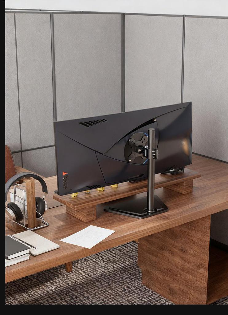 Universal Monitor Stand, Free Shipping, No-Drill Base, Fits 22"-32" Screens, Height Adjustable, Rotatable Desk Mount