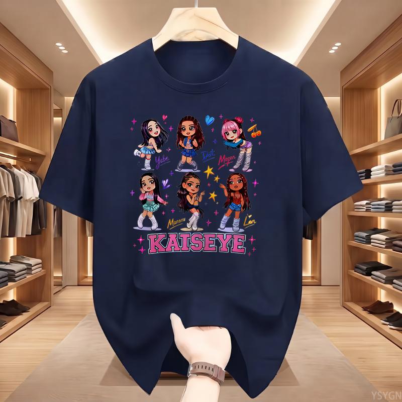 Katseye Kpop Graphic Print Oversized Fashion T Shirts Korean Aesthetic Pop Cotton Tees Fan Wear For Men Women