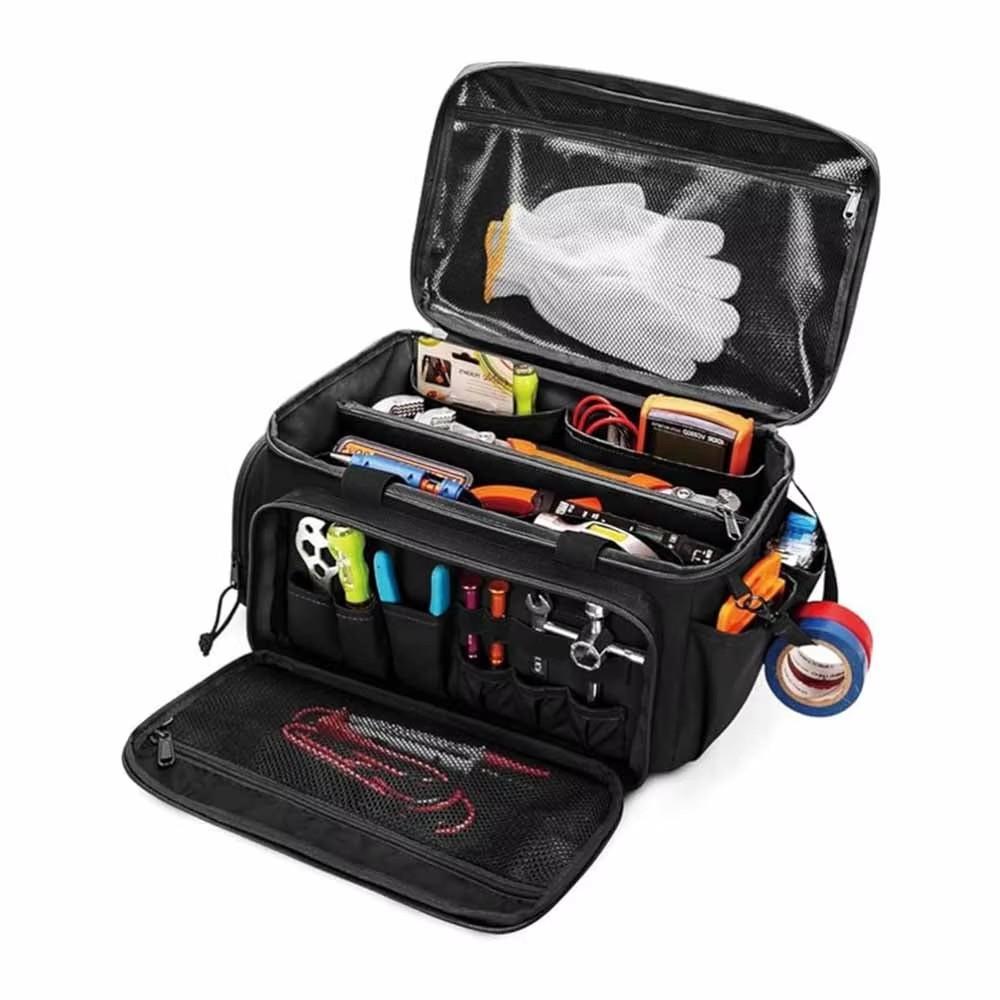 Multifunctional Tool Bag Thickened Large Capacity Waterproofed Wear-Resistant Toolkit MultiPocket Electrician Storage Bag