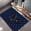 Rock Music Area Rug, Nirvana In Utero Angel Statue Blue Star Pattern Print, Man Cave Decor, Non-Slip Mat