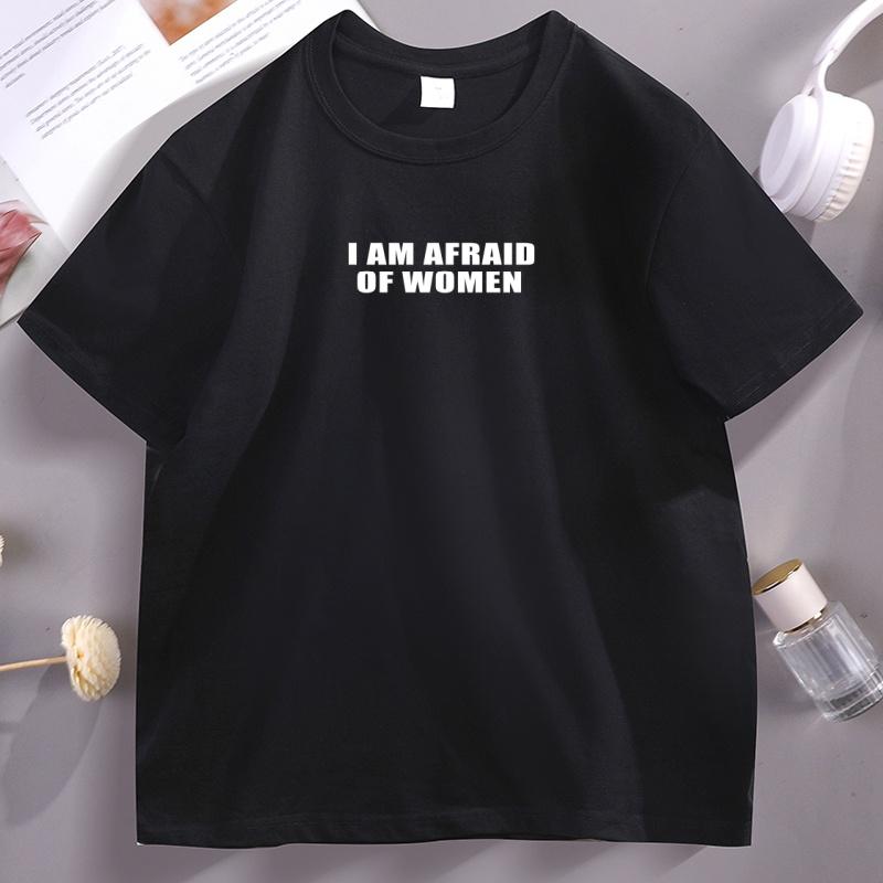 Ich habe Angst vor Frauen T-Shirts Lässig Baumwolle Kurzarm Rundhalsausschnitt T-Shirt Unisex Ehemann T-Shirt Weich Atmungsaktiv Lässige Kleidung Oberteile