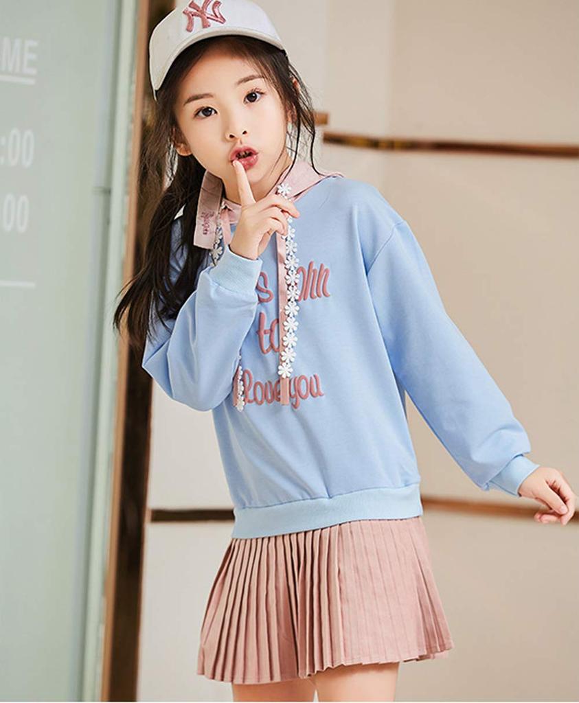 Long Sleeve Everyday Perfect Gift for Spring and Sizes and 140 G-UYO Girls' Dress, 100% Cotton, Striped, Casual, Wear, Cute, Popular, Splice, Autumn,