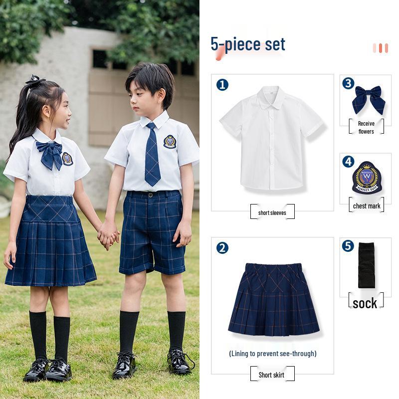 Children's Uniform Set: Primary School & Kindergarten, Four Seasons, Boys & Girls, Three-Piece