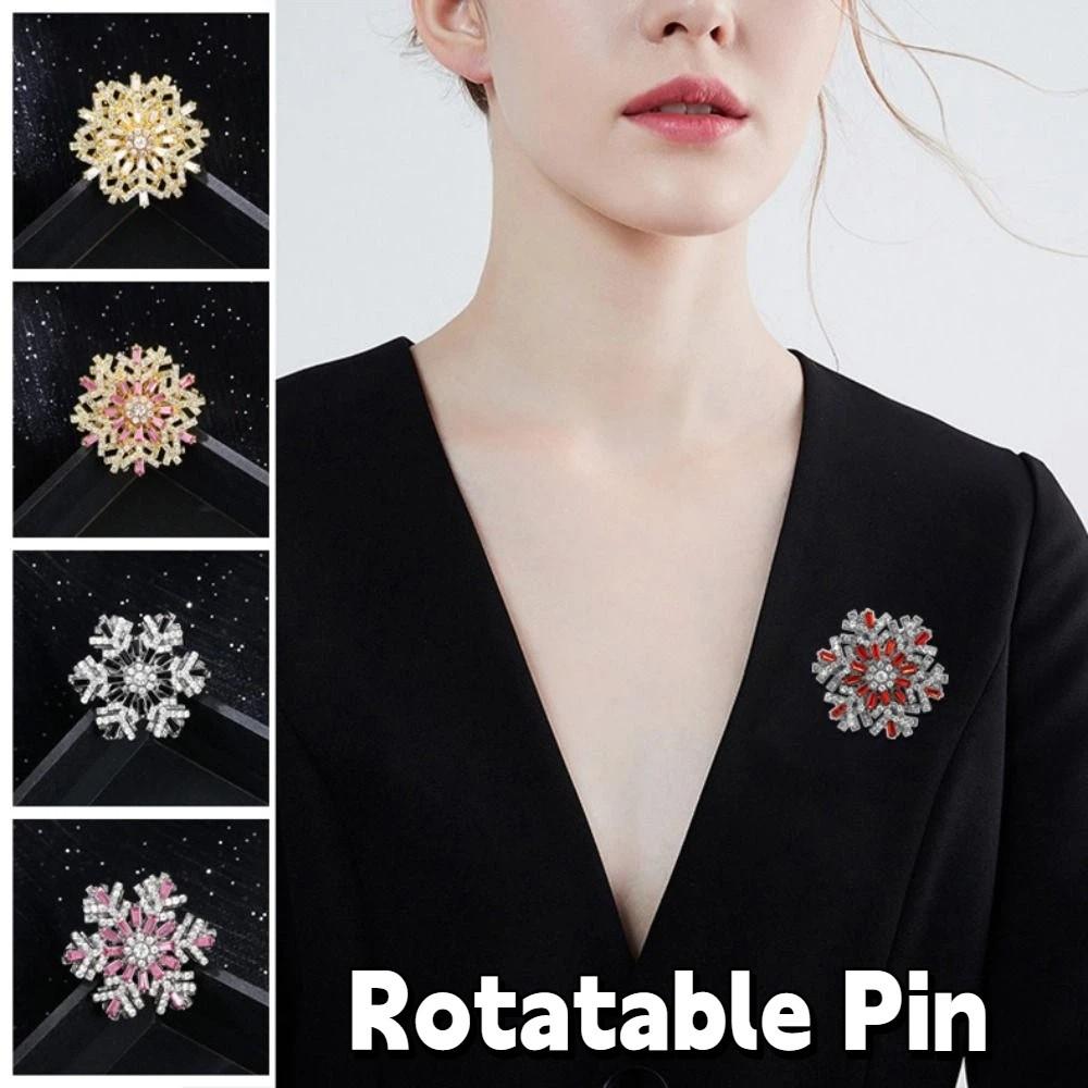 Sparkling Creative Snowflake Pin Rhinestone Zinc Zinc Alloy Zircon Badge Anniversary