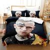Set de lenjerie de pat de lux nou cu imprimeu 3D Rapper Lil Peep Husă de plapumă Set de pat Husă de pilotă Față de pernă Mărime Queen Set de lenjerie de pat pentru băieți adulți