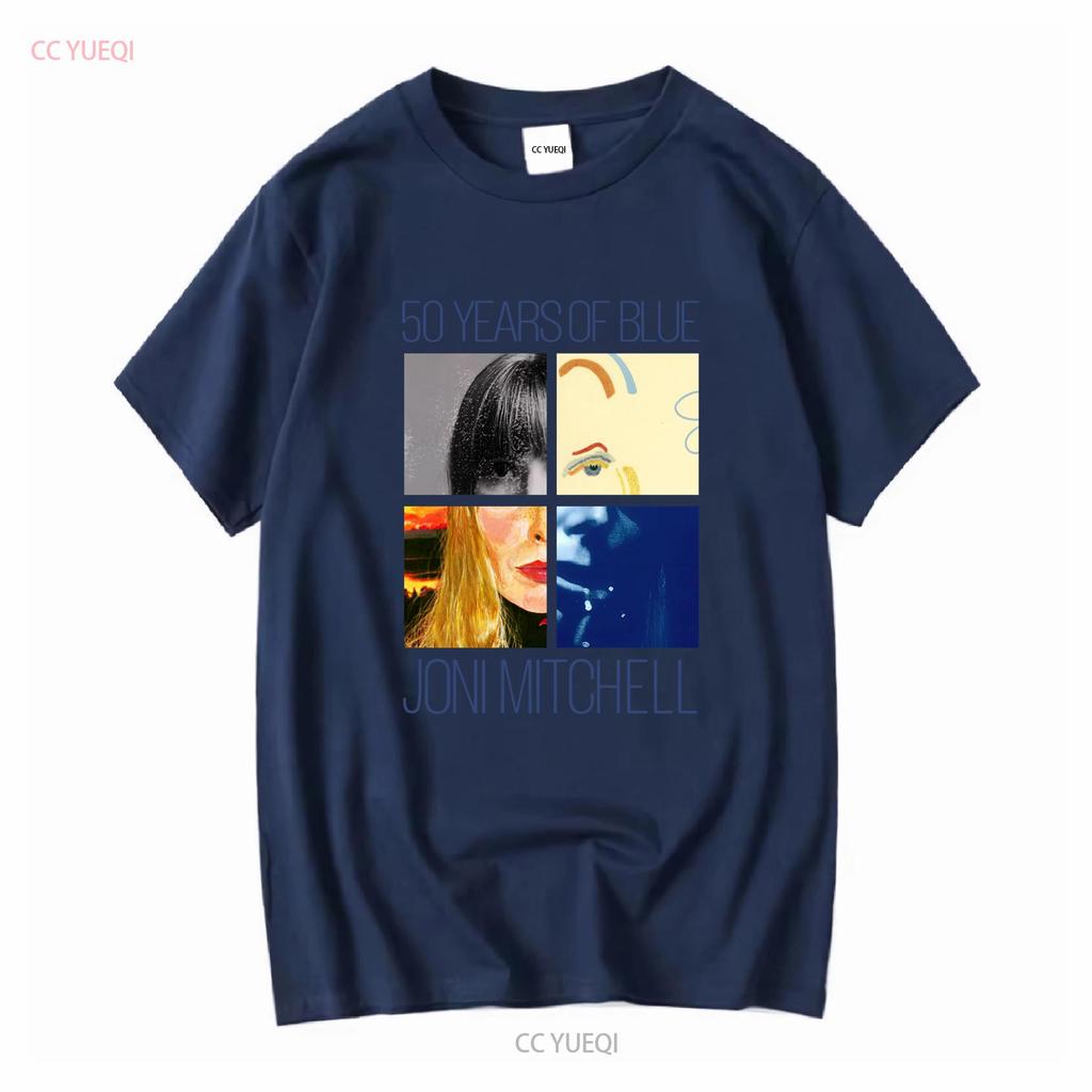 Joni Mitchell 50 Years of Blue in White T Shirt Full Size S To 5XL LL1637 vintage Washed Top For Everyday Wear Unisex Soft