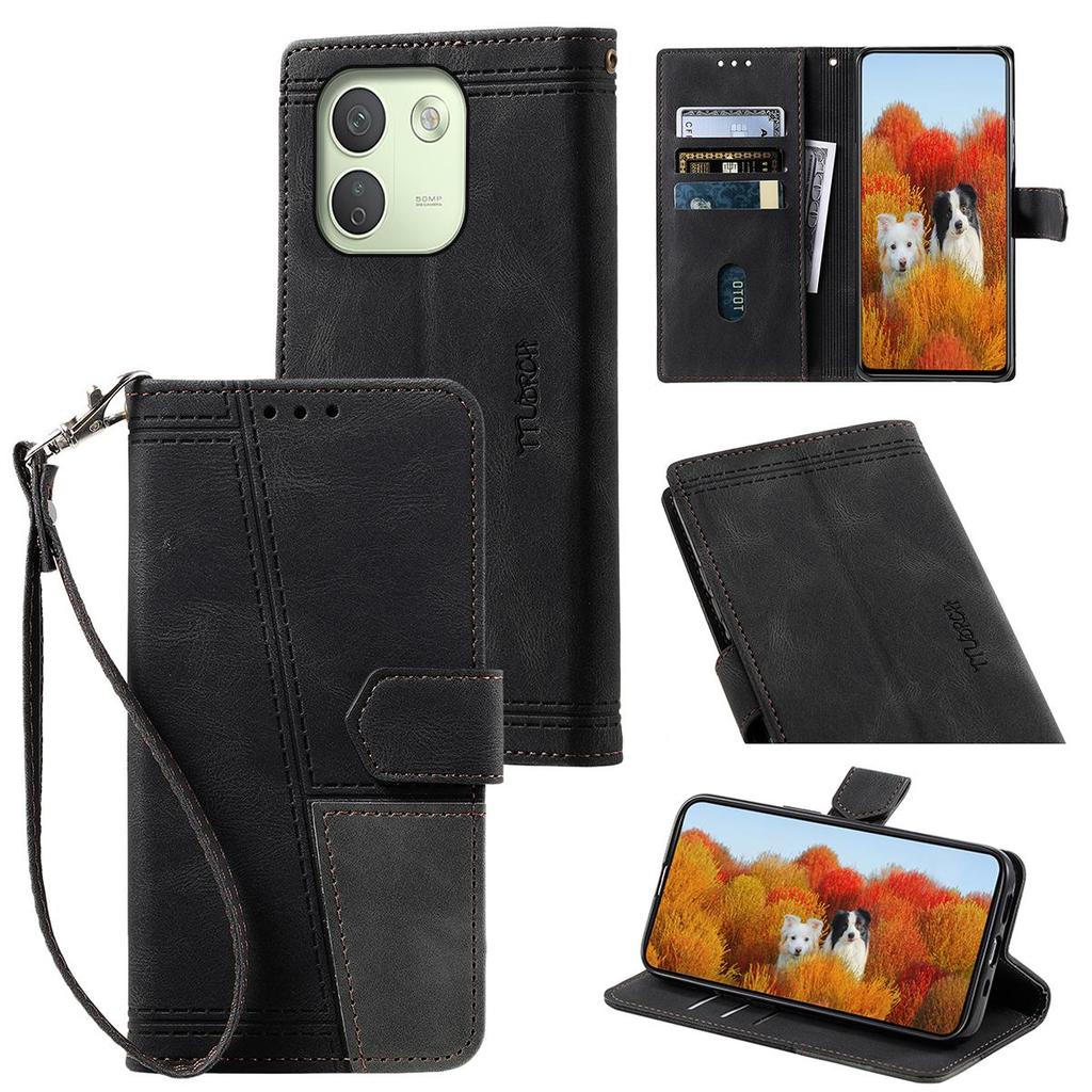 for Xiaomi Redmi Note 17 Pro Max 5G Vintage Color Block Folio Wallet Phone Case RFID Anti-Theft Card Holder