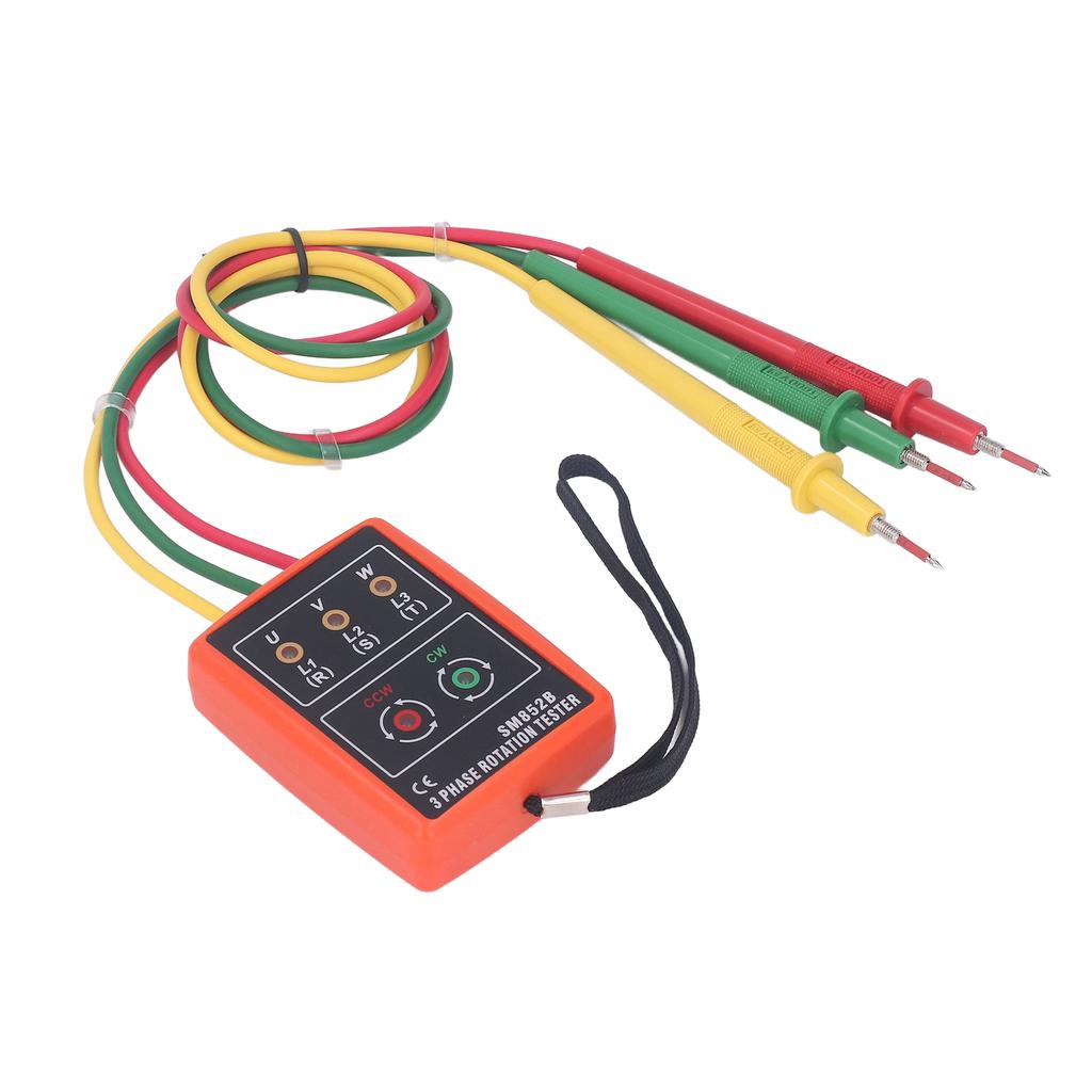 3 Phase Sequence Tester Portable AC Phase Rotation Indicator SM852B Detector Meter for Current and Voltage Detection