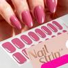 16Tips Semi-Cured Gel Nail Sticker Pure Color UV/LED Lamp Gel Nail Polish Wraps Long-Lasting Nail Strips Patch Nail Decoration