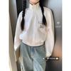 Retro Casual American Sporty Embroidered Short Sweatshirt Cardigan (Petite)