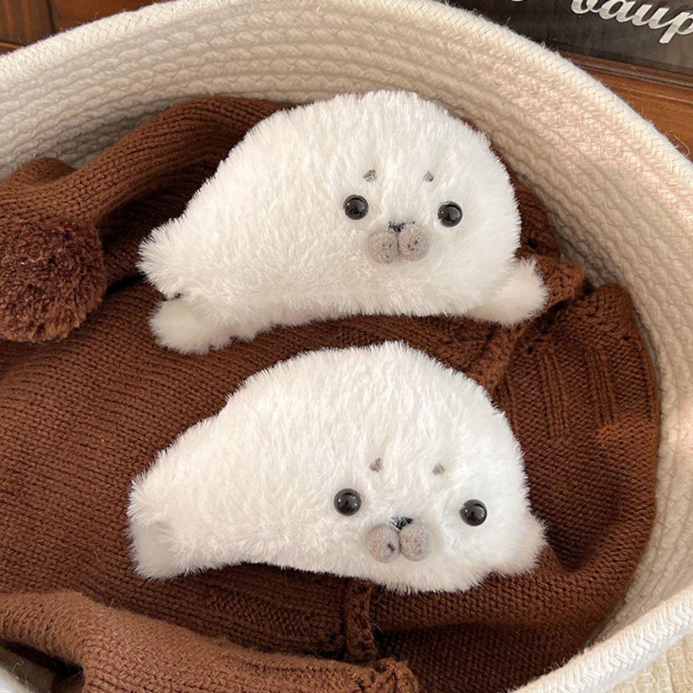 Animals Little Seal Hair Claw Hairpin Large Shark Clip Creative Plush Hair Clip Female