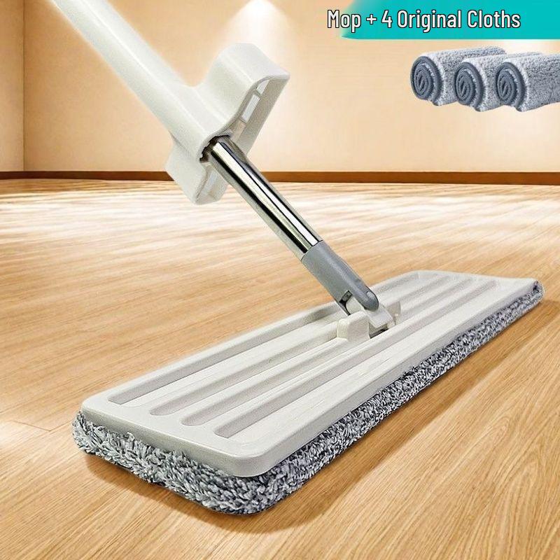 Large Absorbent Hands-Free Flat Mop: Easy One-Drag Cleaning, New Model with Thickened Head for Household Use