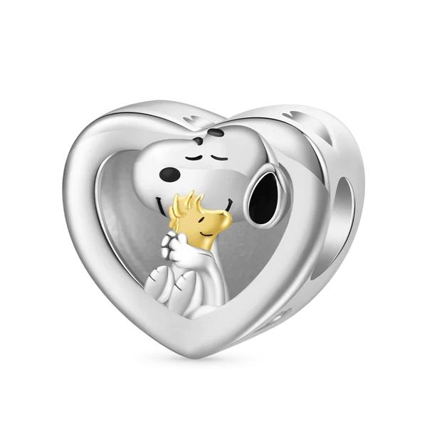 New 925 Silver Cartoon Snoopy Mickey Minnie Clip Charms Beads Fit DIY Bracelets Women Jewelry Gifts