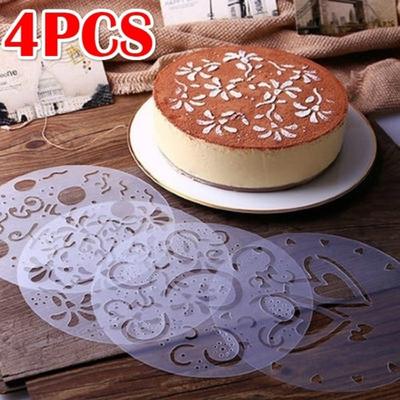 Kulaté šablony na vrch dortu, šablona na sušenky, síťka na narozeninový dort, forma na zdobení květy, DIY nástroje na pečení, kuchyňské doplňky