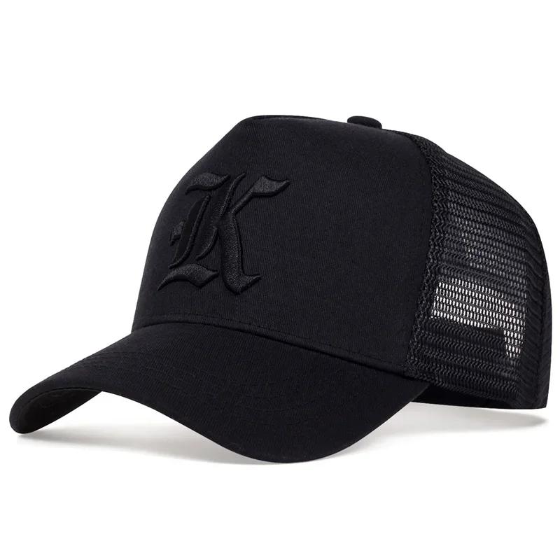 Unisex LK Letter Embroidery Baseball Net Caps Outdoor Adjustable Spring and Summer Casual Sunscreen Hat Sports Cap