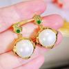 CMM High-quality Elegant Golden Artificial Pearl Pendant Earrings Ladies' Clothing Jewelry Matching Women's Party Jewellery
