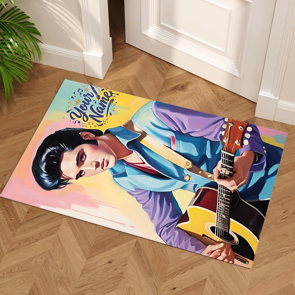 Elvis Presley Customize Your Name Floor Rug Office Rug Perfect for Decorate Room Outdoor Living Rooms Dining Room Antislip Carpet Office Home Decor
