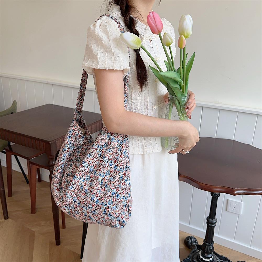 Chic Floral Corduroy Crossbody Bag For School And Casual Use Everyday Style