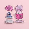 Fun And Quirky Pink Cartoon Badge Brooch Stylish Alphabet Design Ideal For Fashion Lovers