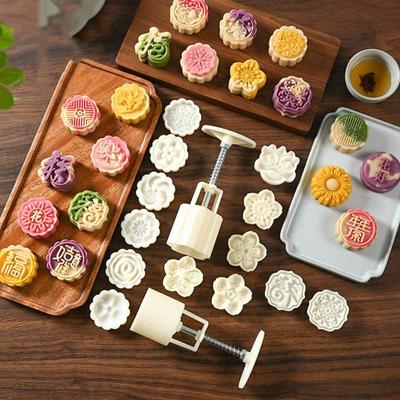DIY Moon Cake Mould Mid Autumn Festival Hand Press Mold Moon Cake Tool Dessert Cake Baking Tool