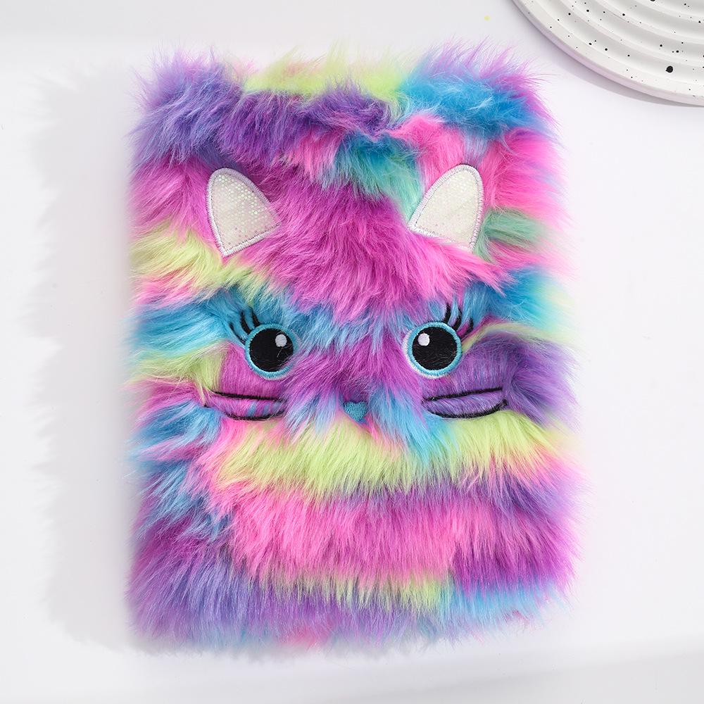 Cute Plush Embroidered A5 Cartoon Notebook Diary
