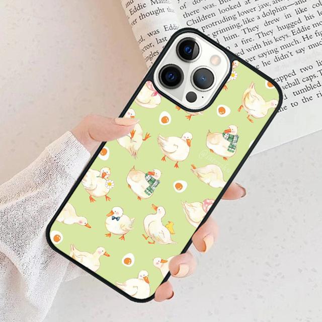 Cartoon Cute Animal Duck Phone Case For iPhone 17 Air 15 16 Cover 11 13 14 Pro Max 12 Plus Max Fundas