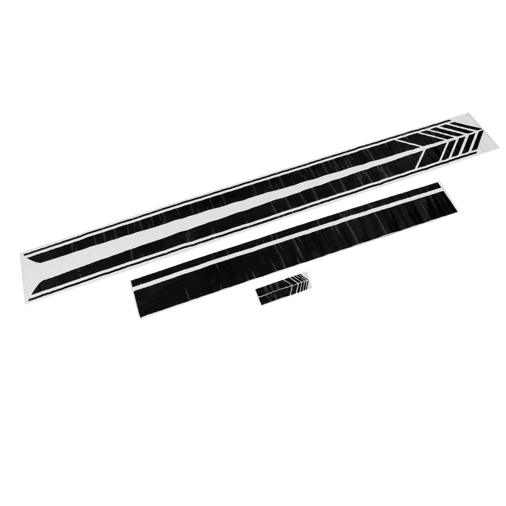 Auto Motorhaubenaufkleber Wasserdicht Universal Tür Seitenschweller Rennstreifen Aufkleber Auto Karosserie Aufkleber Schwarz