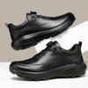 Men's button foam sole leather shoes high-end rotating button Neilio size standard fashion soft sole