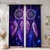Set Of 2 Purple Dreamcatcher Feather Digital Printed Window Curtain Suitable Living Room Bedroom Study Home Decoration Rod For Great Made Polyester