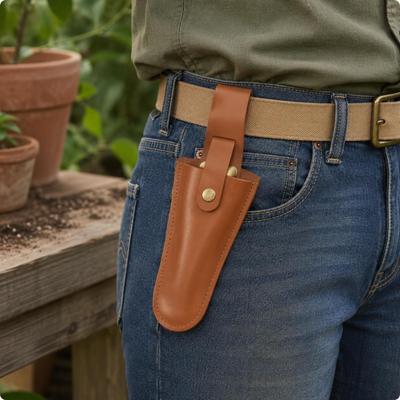 Gaine de Taille-haie Portable en Cuir Étui de Protection pour Cisailles de Jardinage, Extérieur