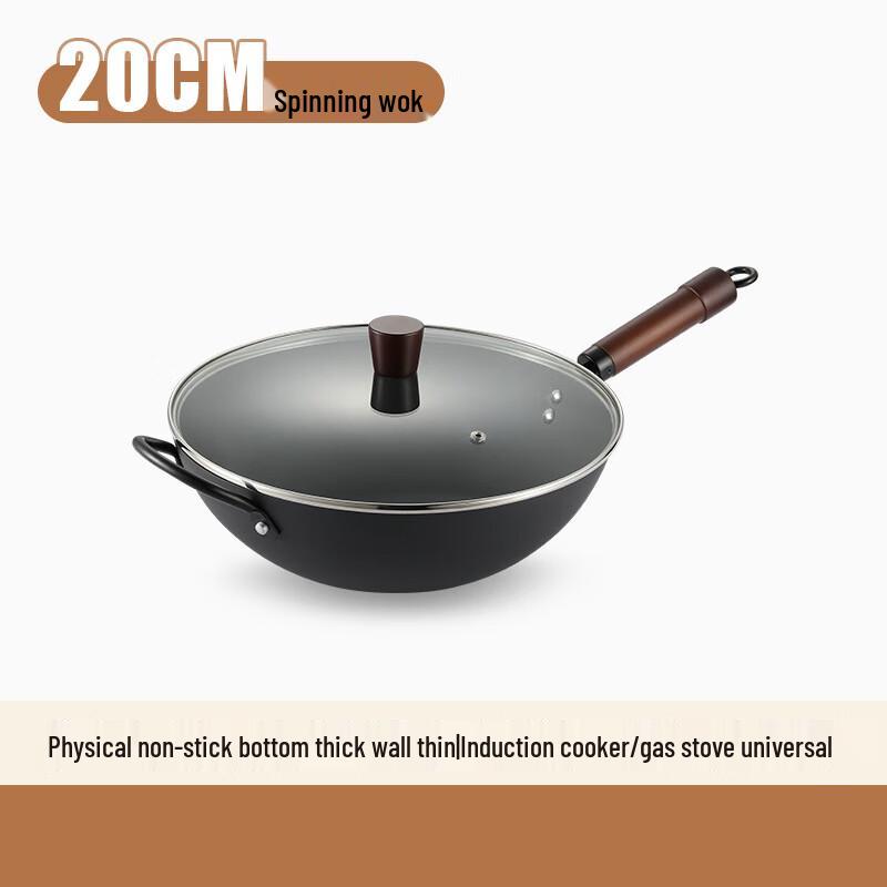 Triangle Dragon Beech Handle Fine Iron Wok