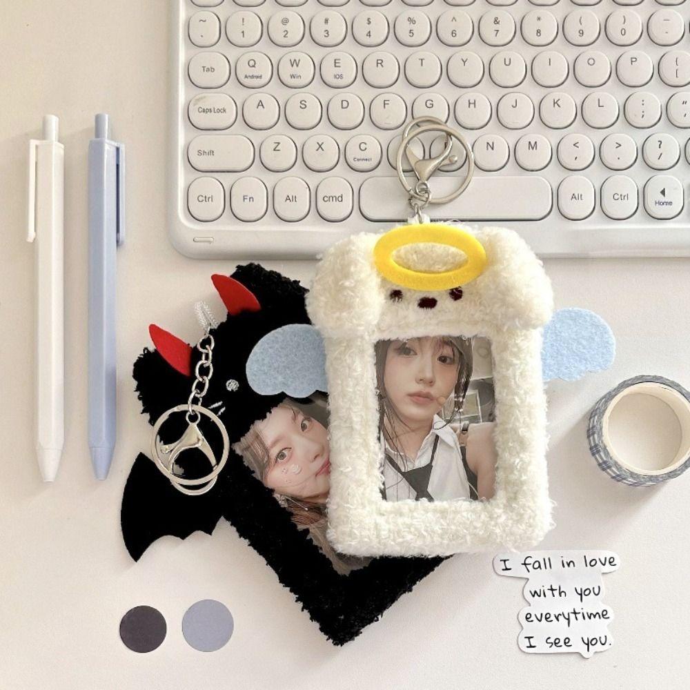 Cute Plush Photocard Case Demons&Angels Multifunctional Photo Card Holder Card Case Students