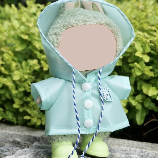 17cm Doll Raincoat Hooded Cape Small Animal Rainwear Waterproof Doll Clothes Gift for Birthday Display Collector