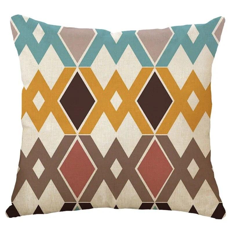 Modern Colorful Geometric Style Pillow Cover Living Room Sofa Office Seat Car Waist Cushion   Home Decoration