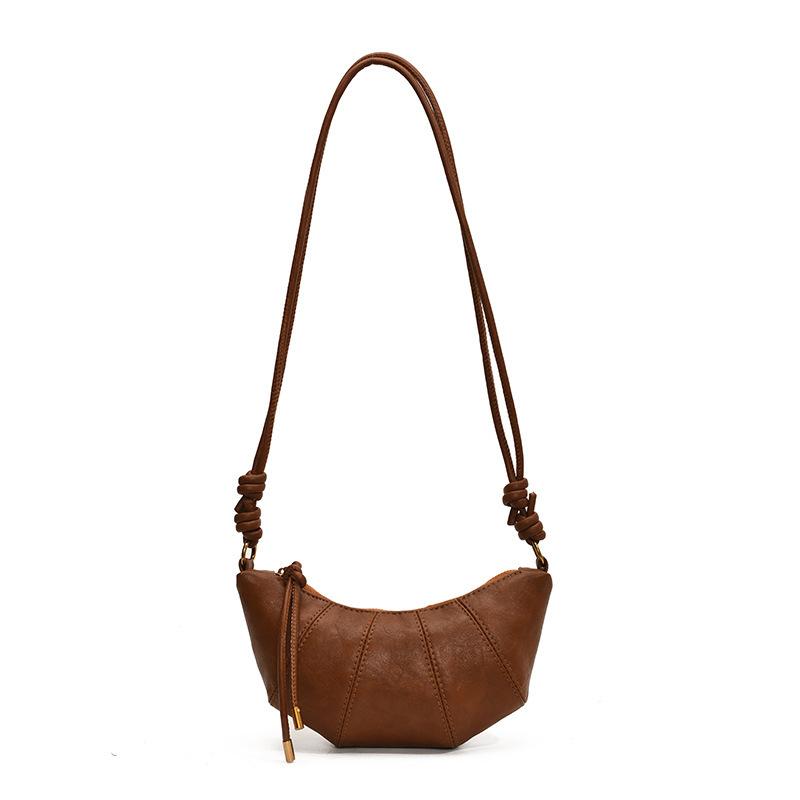 French Style Croissant Crossbody Bag Trendy Simple Design Versatile Casual Fashi Niche Persality Bag светло-коричневого
