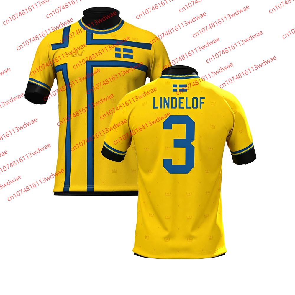 Schweden-Stil Kleidung Fußballtrikot Schnelltrocknend Isak 9 Trikot Outdoor-Fußballtrikot Training Spezialausgabe Kinder T-Shirt 5XL