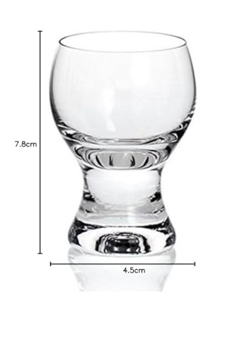 Bohemian Glass Gina Cold Sake Shot Glasses, Set of 6, Dishwasher Safe, Crystallex