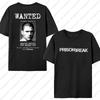 Funny Tv Series WANTED Tshirt Unisex Prison Break Streetwear Vintage Harajuku Top Cotton Short Sleeve Michael Scofield Tees