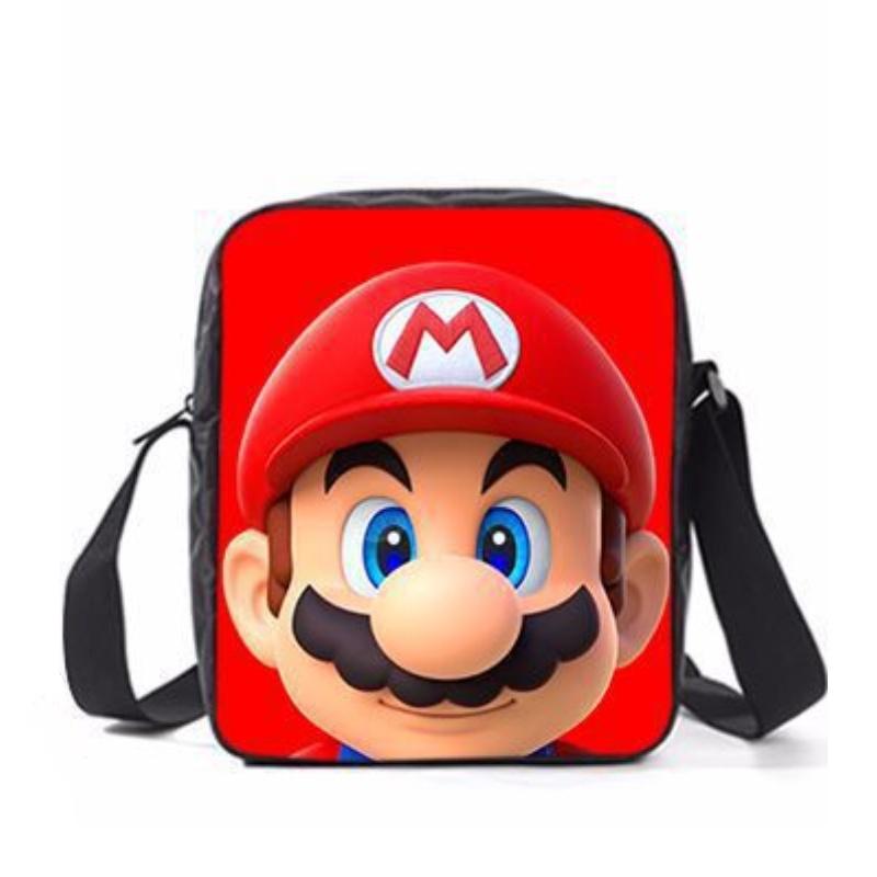 Super Mario Cartoon School Bag Student Backpack Waterproof And Expandable Fashionable And Trendy Style Nylon Material