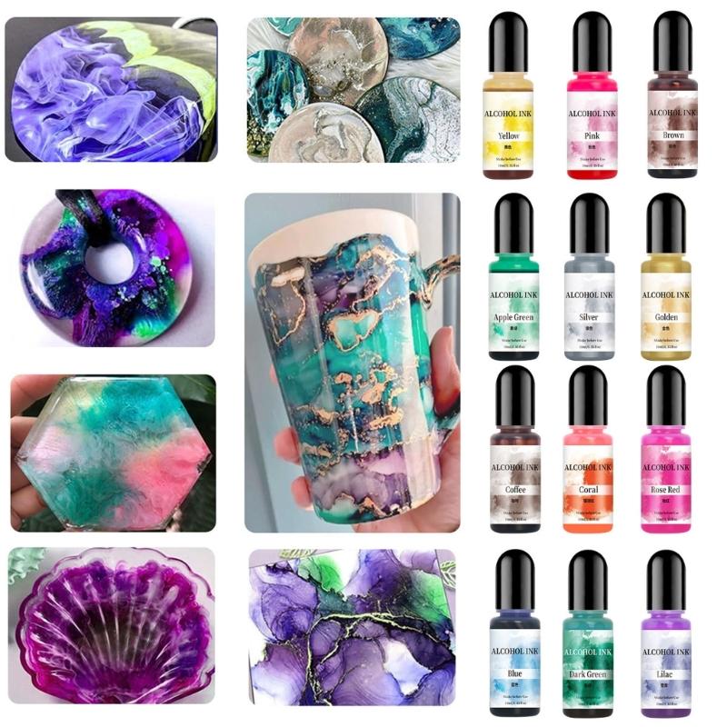 30 Color Epoxy Resin Dye Concentrated Inks Epoxy Resin Paint Silicone Texture Suitable for Resin Art and Craft Projects
