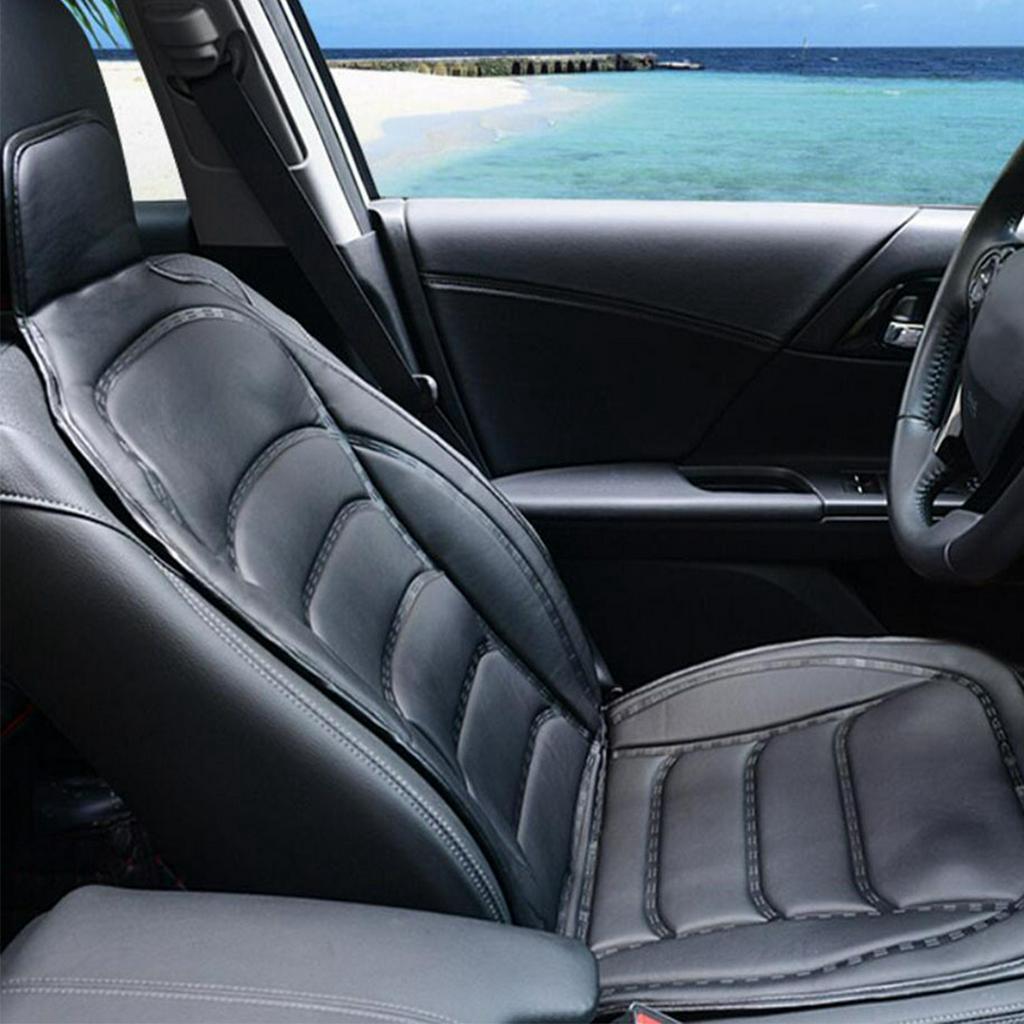 Cojín de Masaje Vibratorio con Calefacción Eléctrica Hogar Asiento de Coche Masajeador Vibratorio Almohadilla Calefactora Infrarroja Alfombrilla Vibratoria para Espalda Dolor DC 12V