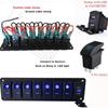 LED IP67 Waterproof Marine Boat Rocker Switch Panel 8 Gang Rocker Switch Panel Kit 12V/24V Circuit Breaker Dual USB Slots Light