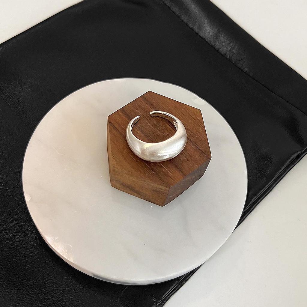 Allsidig forsølvet åpen ring i sterlingsølv - Koreansk stil for kvinner