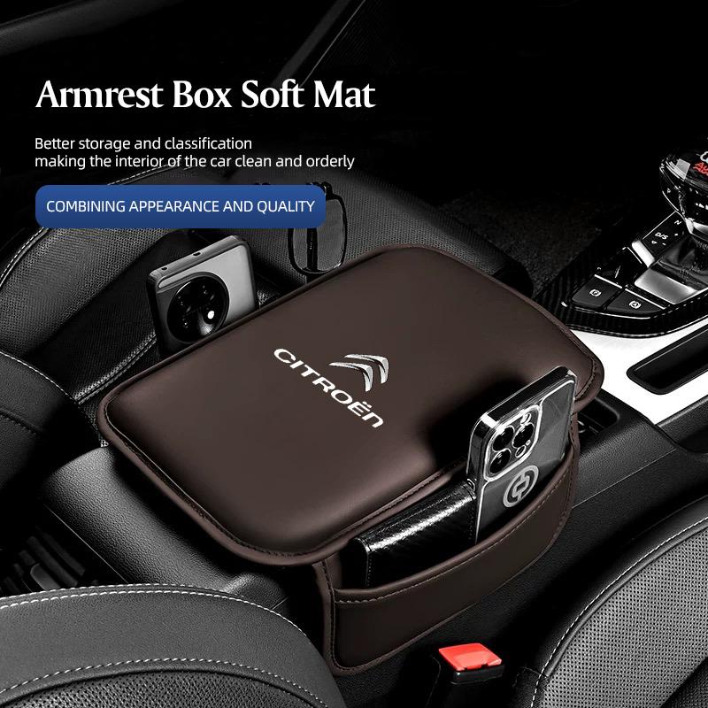 Box na loketní opěrku auta Měkká podložka Polštářek na loket pro Citroen C4 C3 C5 AIRCROSS C5X e-C4 X e-C3 C-Crosser C-Elysee C4 Cactus C1 Berlingo C6
